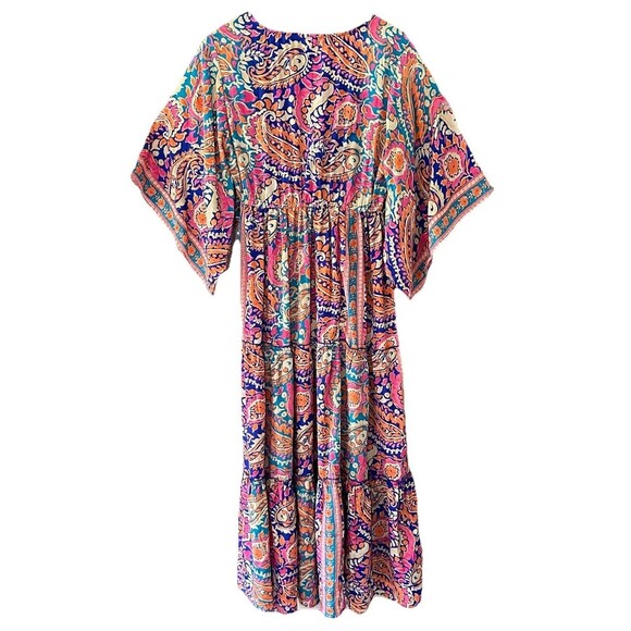 NWT Anthropologie Me 2 Magic Colorful Paisley Boho Maxi Dress M Festival Hippie - Picture 10 of 10